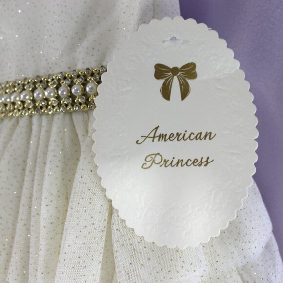 American Princess Candle Gold Sparkle Tiered Tulle Special Occasion Dress 2T NWT - Picture 5 of 6